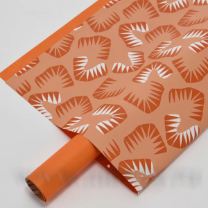 Упак. материал флористическая пленка "Райский сад", 65 мкр, 58 см х 10 м,персиковый/кораллово-оранж