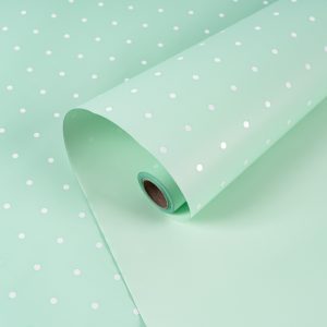 Пленка матовая "Горошек" Зеленое яблоко-01 57см*10м т.м.30