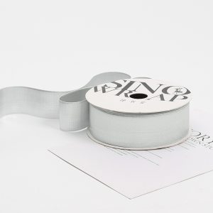 Лента декор. "Металл", серебро, 3,5см*10ярд, полиэстер