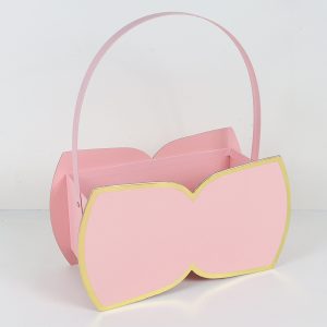 Коробка для цветов/подарков "Бантик" 24*10,3*13,5(28,5)H см, 1 шт., св.розовый