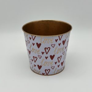 Декоративное кашпо "Love" D15XH13,5CM/B11,5CM, металл, белый