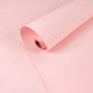 Пленка матовая "Горошек" Розовый нюд-02 57см*10м т.м.30
