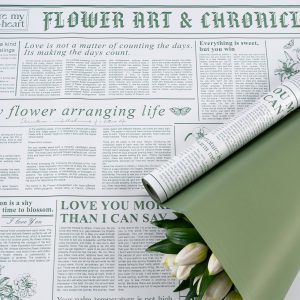 Пленка матовая двусторонняя "My flower" 57см*10м Белый/Зеленый 03 т.м.30