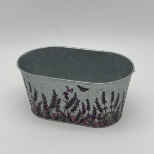 Декоративное овальное кашпо "Лавандовый сад" 19.5X11.5XH9CM. металл