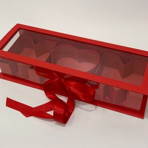 Коробка под цветы "Мама" 44,5x15,5x9,7см, 1 шт., красный