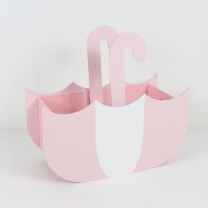 Коробка для цветов/подарков "Зонтик" 24*10,3*13(22)H см, 1 шт., св.розовый