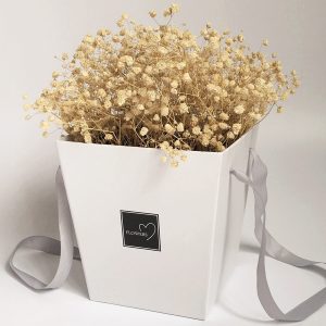 Коробка под цветы трапеция с ручками 17x17x18 см, белый