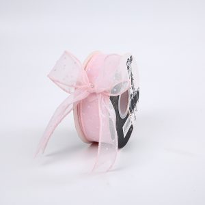 Лента органза "Крапинка", 2cmx15yards, цв. светло-розовый