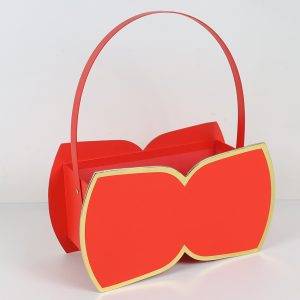 Коробка для цветов/подарков "Бантик" 24*10,3*13,5(28,5)H см, 1 шт., красный