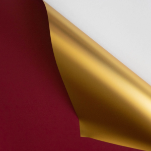 Упак. материал флористическая пленка с золотом, 70 мкр, 58 см х 10 м, винный