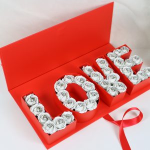 Коробка для цветов "LOVE" 45,6×19,5×6,8H см, 1 шт., красный