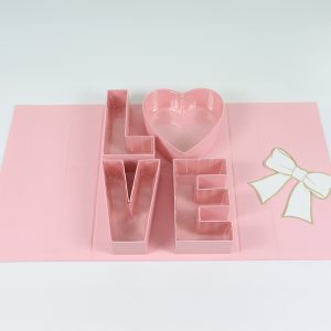 Коробка для цветов "Сюрприз" 36,7*27*6,8H см, 1 шт., св. розовый