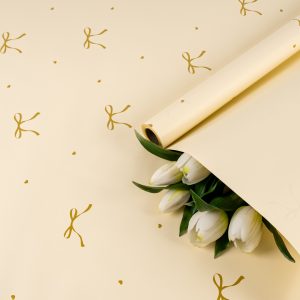 Пленка матовая "Лента любви" 57см*10м Кремовая-07 т.м.30