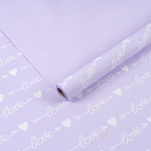 Пленка матовая "Любовь-это..." Сиреневая-03 57см*10м т.м.30