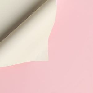 Упак. материал флорист. пленка "Самая нужная двухсторонняя" 65 мкр, 58 см х 10 м, розовый/латте