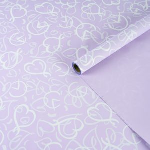 Пленка матовая "Сплетение сердец" Сиреневая-07 57см*10м т.м.30