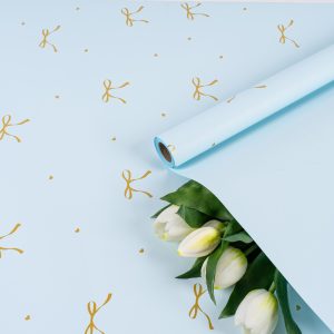 Пленка матовая "Лента любви" 57см*10м Нежно-голубая-05 т.м.30