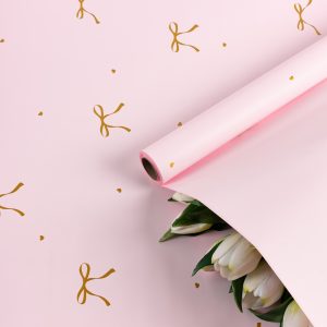 Пленка матовая "Лента любви" 57см*10м Розовая-02 т.м.30