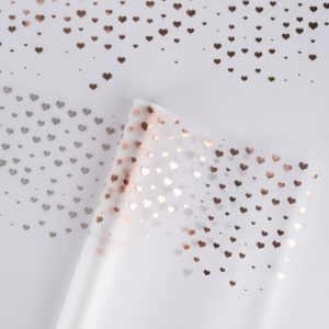 Пленка цветная 50 мкм 58см х 10м сердечки розовый